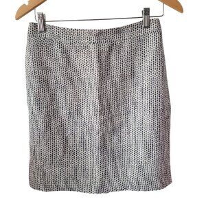 J. Crew No.2 Pencil Skirt Womens Size 0 Cotton Linen Blend Black White Textured